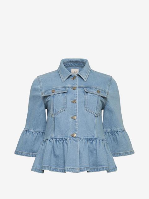 Cinq à Sept Mandie ruffled denim jacket