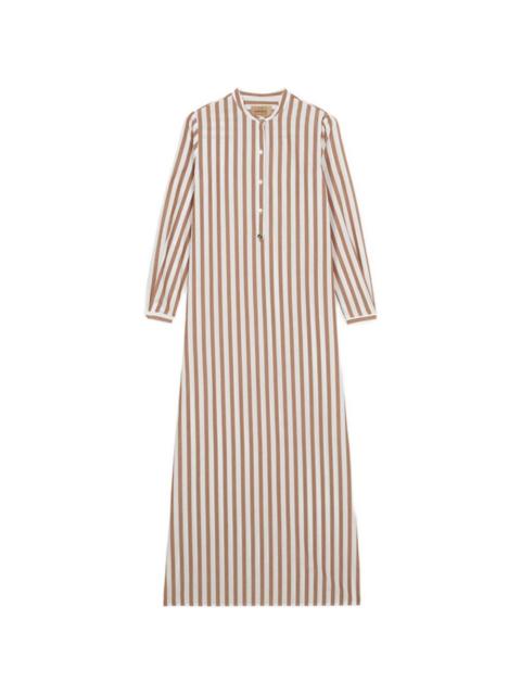 FORTELA Valery striped mandarin-collar MAXI dress