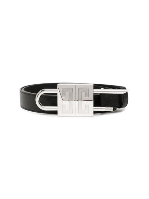Givenchy logo-plaque leather belt