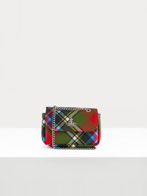 Vivienne Westwood DERBY SMALL PURSE WITH CHAIN TARTAN