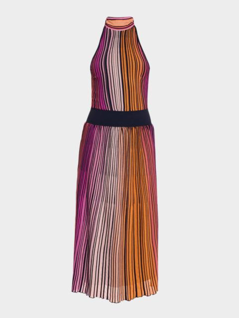 RAMY BROOK Marina Ombre Knit Halter Maxi Dress