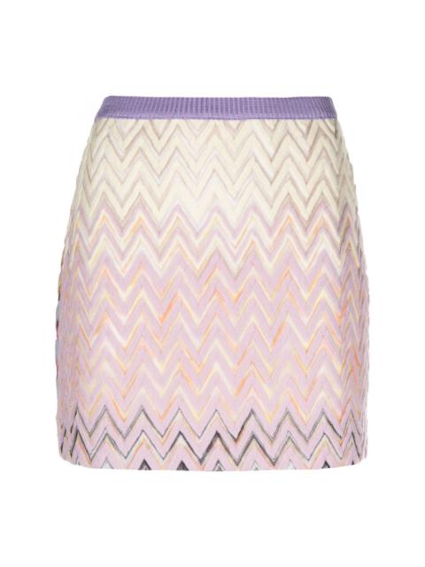zigzag wool-blend miniskirt