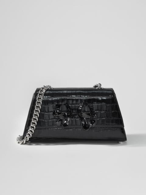 self-portrait Black Croc Bow Mini Shoulder Bag