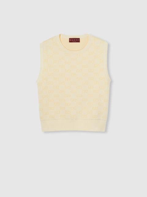 GUCCI Fine GG cotton sleeveless top