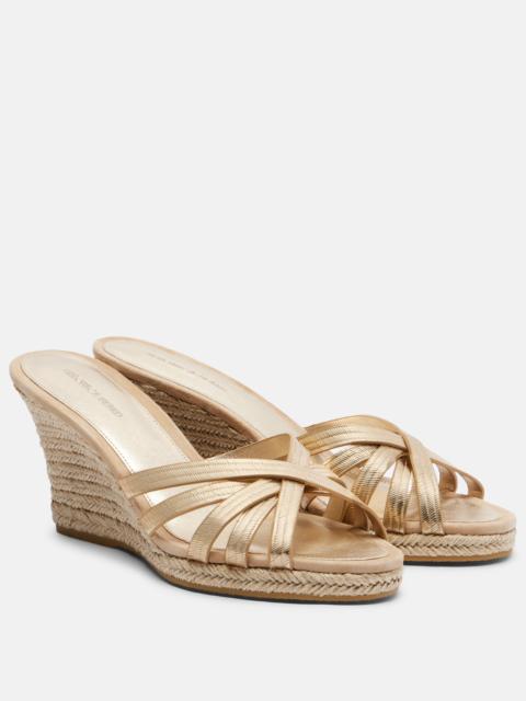 VERONICA BEARD Metallic leather espadrille wedges