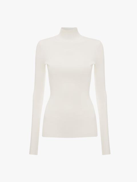 Victoria Beckham Polo Neck Knitted Top In White