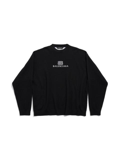 BALENCIAGA Men's Crewneck Sweater in Black/white
