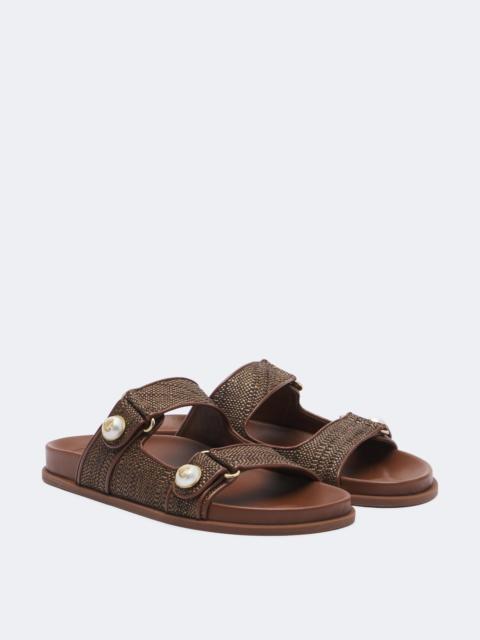 JIMMY CHOO Fayence raffia-effect sandals