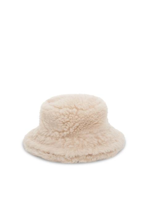 sacai Double Brim Faux Shearling in Off White