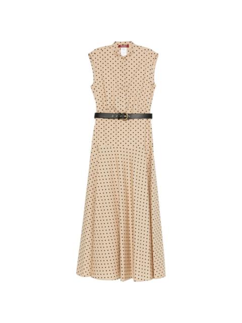 Max Mara polka-dot belted midi dress