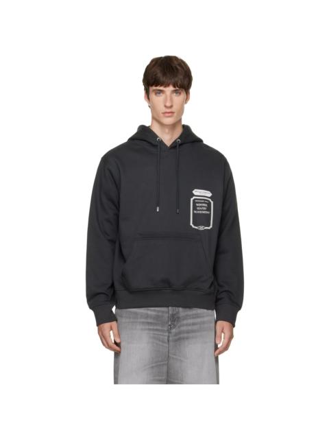 Wooyoungmi Gray Flower Back Logo Sweat Hoodie