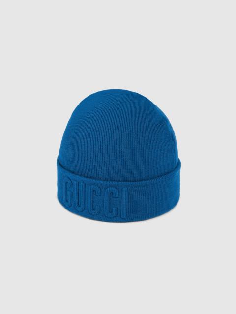 GUCCI Wool hat with Gucci embroidery