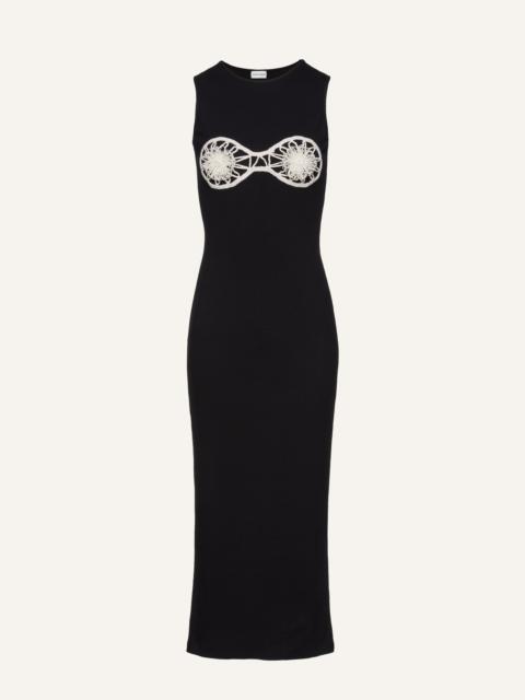 MAGDA BUTRYM Crochet bra cotton tank dress in black
