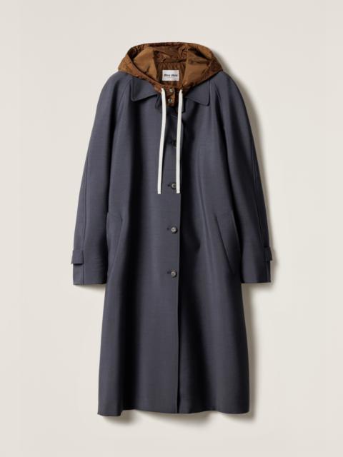 Miu Miu Single-breasted kid mohair and technical pongé coat