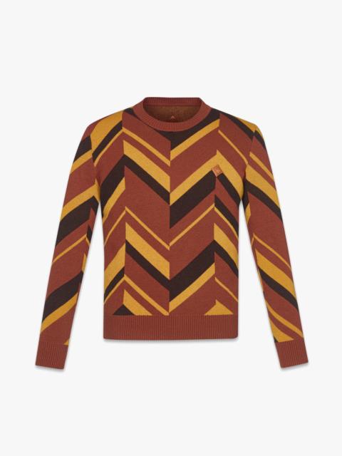 MCM Mega Herringbone Sweater in Wool-Cashmere Jacquard