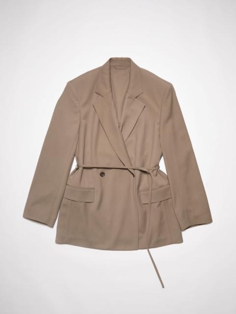 Acne Studios Double-breasted belt suit jacket - Taupe grey