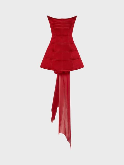 Blumarine BUSTIER DRESS IN NEOPRENE AND CHIFFON