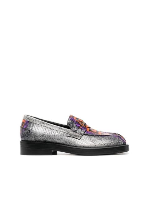 snakeskin leather loafers