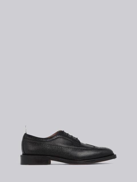 Black Pebble Grain Classic Longwing Brogue With Leather Sole