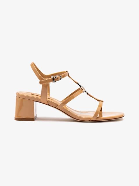 Hana Block In Tan Patent Leather