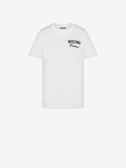 Moschino MOSCHINO COUTURE EMBROIDERY ORGANIC COTTON JERSEY T-SHIRT.