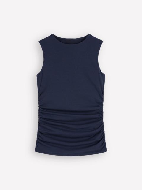 BODEN Tia Sleeveless Ruch Jersey Top-Navy