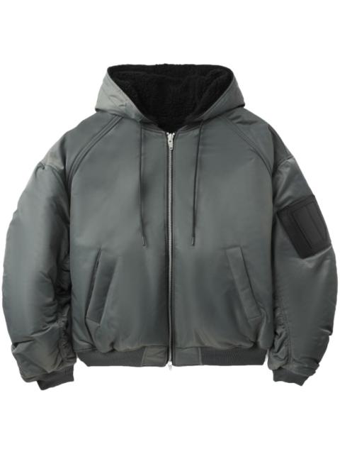 padded hooded bomber jacket