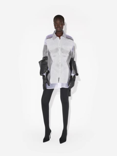 Jean Paul Gaultier THE PETIT GRAND PINSTRIPE BODY MORPHING SHIRT