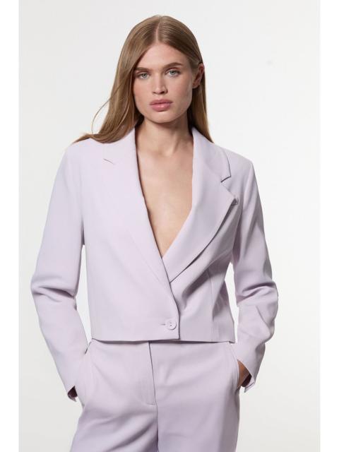 KAREN MILLEN Digital Ophelia Polished Tailored Cowl Back Single Breasted Blazer