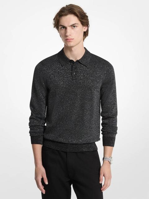 MICHAEL KORS Metallic Wool Polo Sweater