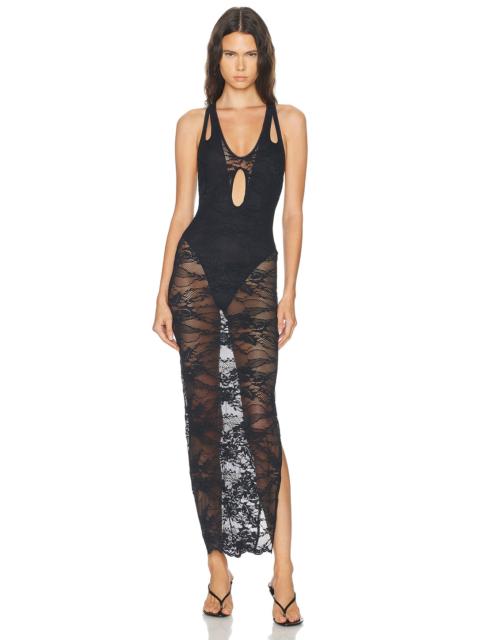 HAELO Lace Veiled Dress