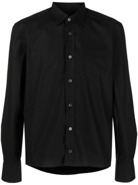 Raf Simons logo-patch long-sleeve cotton shirt