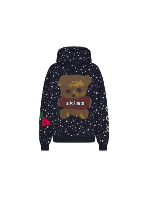SKIMS SKIMS x Cactus Plant Flea Market Cotton Fleece Oversized Hoodie Navy Dove Snow Print
