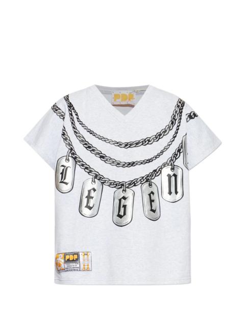 PDF Pdf Chain Print V-neck T-shirt