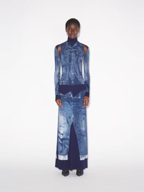 Jean Paul Gaultier THE LONG BLUE DENIM TROMPE L’OEIL DRESS