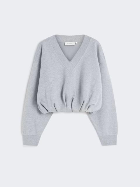 Sportmax V-neck crop sweatshirt - MEDIUM GREY