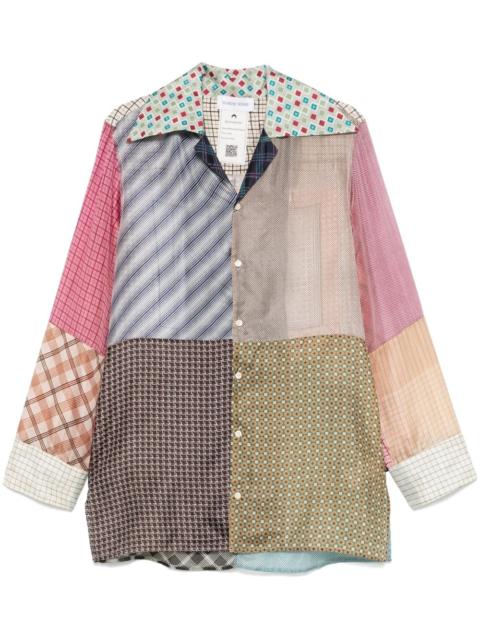 Marine Serre Regenerated silk-scarves shirt