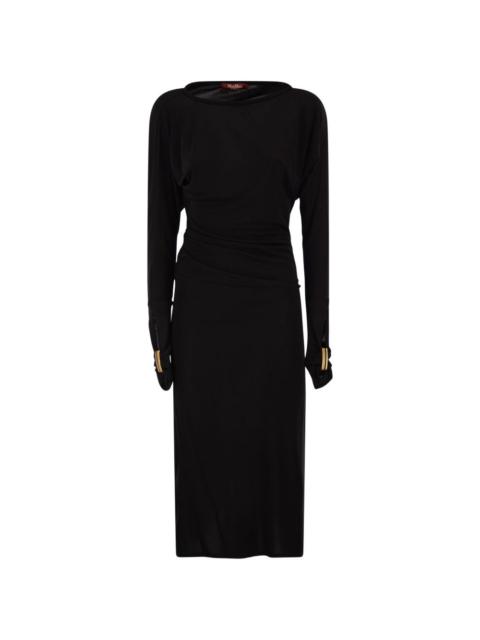 open lace back dress Reversible Cut Out Midi Dress in Black Rib main image 0