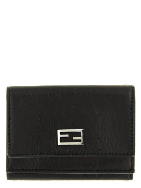 FENDI Fendi Craquelé Calfskin Wallet — Black