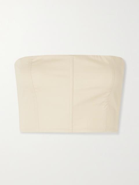 The Row Hilde Strapless Cropped Cotton-poplin Bustier Top