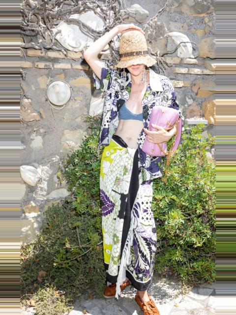 Valentino Oversized Printed Cotton Collared Shirt multi