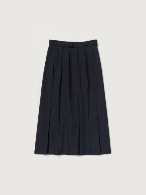 AURALEE WOOL KID MOHAIR HOPSACK PLEATED SKIRT