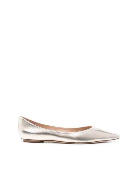 metallic ballet flats