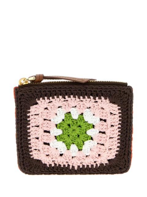 Miu Miu Multicolor Crochet Card Holder Moroarancio Portafogli