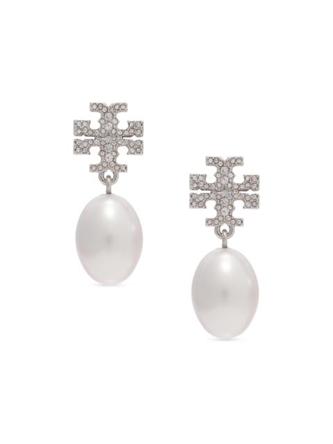 TORY BURCH Women's Moondance Imitation Pearl & Crystal Pavé Drop Earrings - Tory Silver Pearl