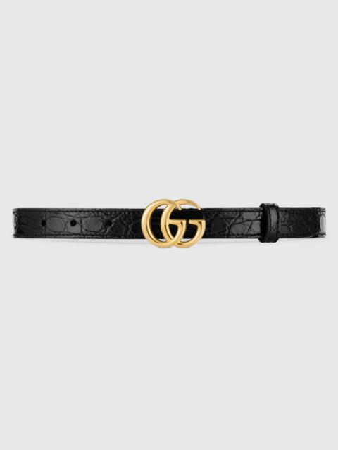 GG Marmont thin caiman belt with shiny buckle