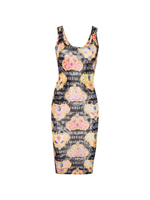 VERSACE JEANS COUTURE Heart-Couture-print jersey dress