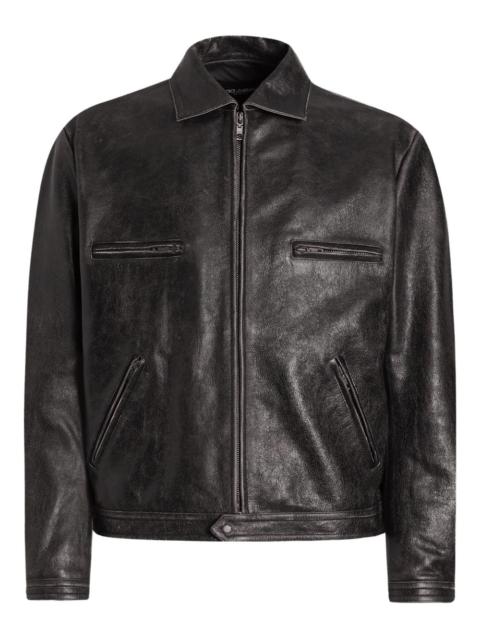 Dolce & Gabbana zip-fastening leather jacket