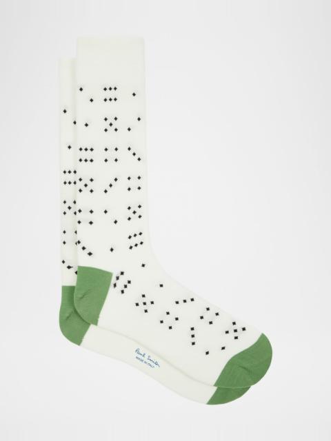 Paul Smith Men & apos;s Polka Dot Dice Cotton Crew Socks