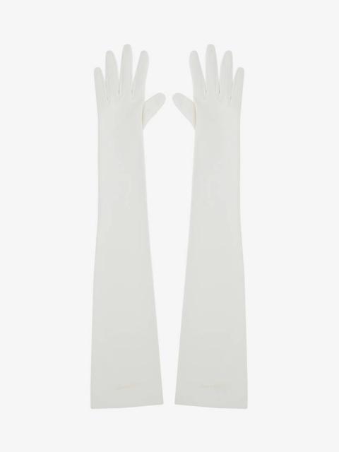 Alexander McQueen Women's Long Solid Gloves in Ivory